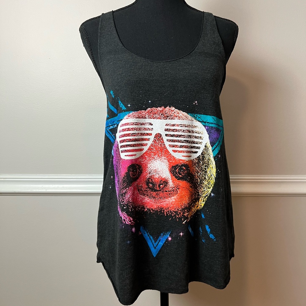 Retro Sloth American Apparel Tank size Large